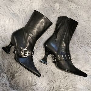 John Fluevog Black Leather Boots Sz 40 / US 8 - 9